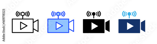 Livestream Icon Collection With Multiple Styles