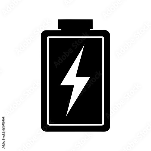 Battery charging icon silhouette in flat style modern tech vector ideal for power and charging concepts
