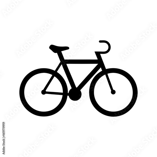 Bicycle silhouette icon in flat style minimal travel symbol ideal for fitness sport and eco transport use