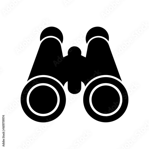 Binoculars silhouette icon for vision and exploration classic observation tool vector for nature and travel