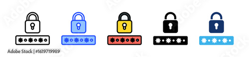 Password Lock Icon Collection With Multiple Styles
