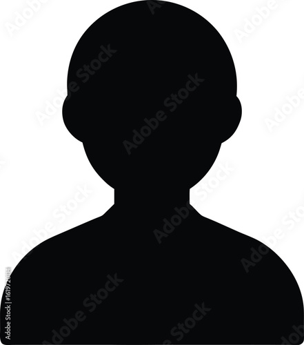 Black silhouette of a person's head and shoulders on white background vector
