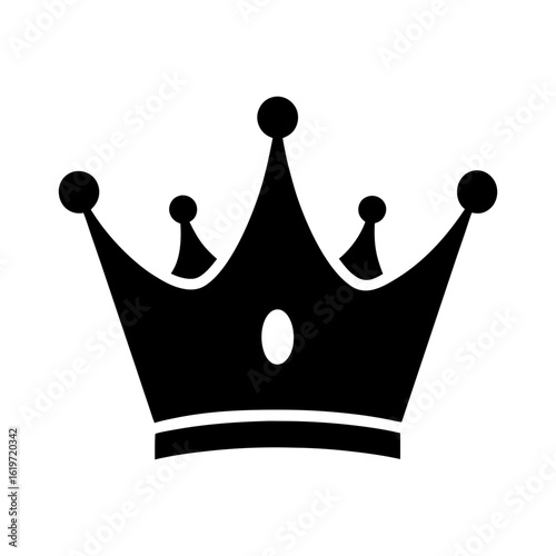 Crown silhouette icon for royal and luxury clean regal vector ideal for premium branding and design