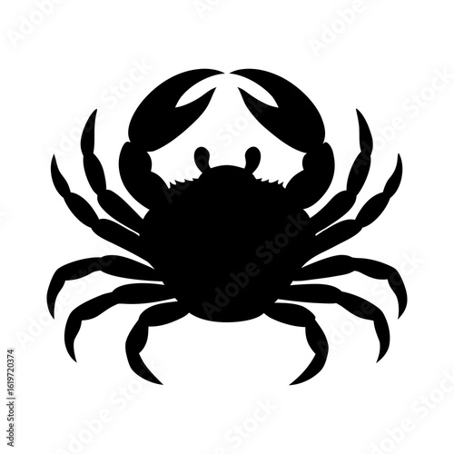 Crab silhouette walking sideways with raised claws sea animal vector perfect for marine and ocean themes
