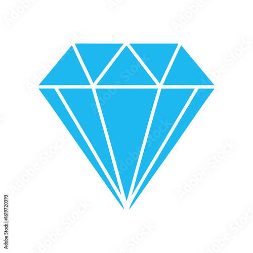 Diamond silhouette icon for jewelry and luxury simple gem vector perfect for wealth and premium branding