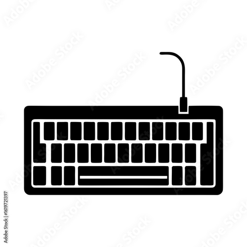 Keyboard silhouette icon clean typing layout ideal for technology workspace and communication visuals  