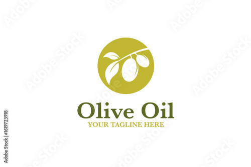 Extract virgin olive oil logo design template vector illustration