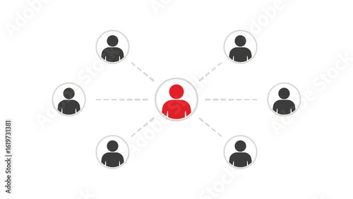 Being different among others, group of people makes a connected human network, unique leadership, teamwork, and communication, social interaction of a community