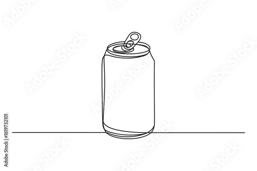 One line art of soda can beverage drink vector minimalist illustration icon