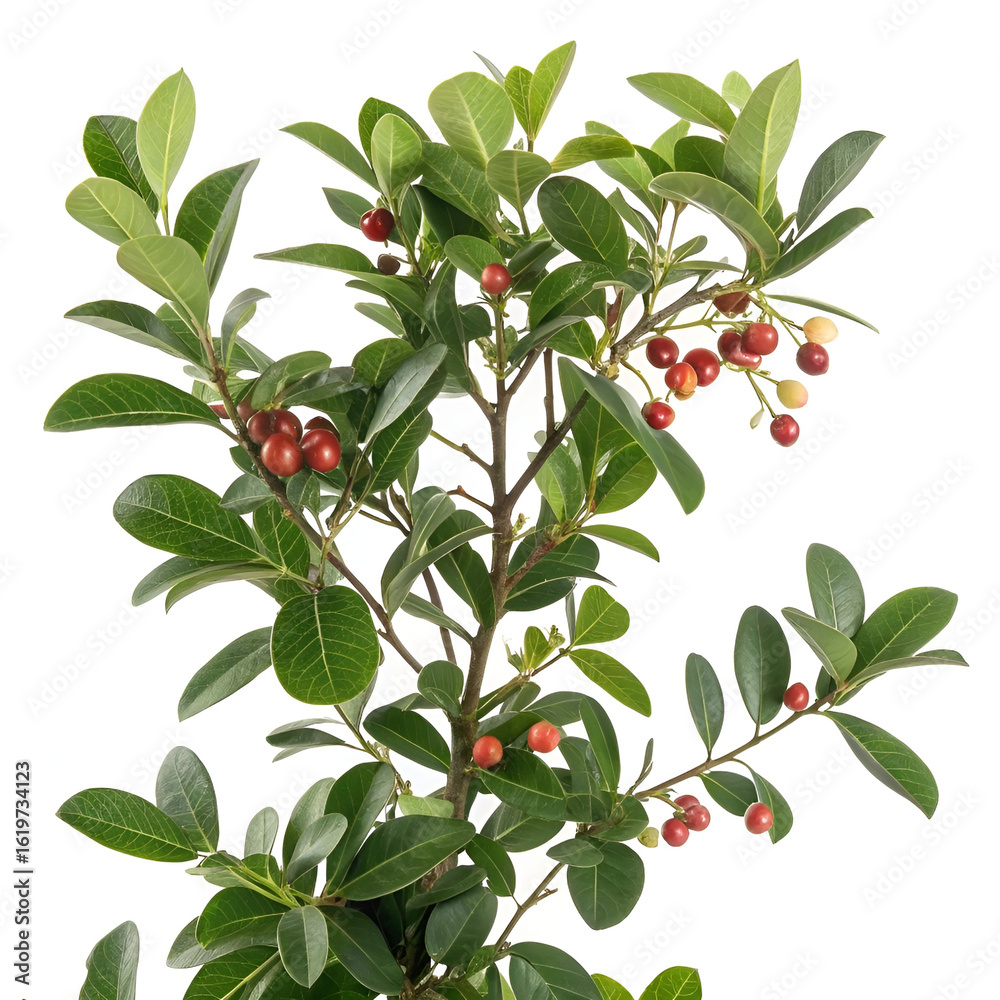 Fototapeta premium Carissa carandas Linn isolated on white background.