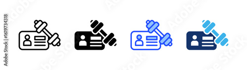Gym Membership Icon Collection With Multiple Styles