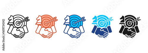 Strategic Icon Set Multiple Style Collection