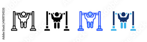 Pull-Up Motion Icon Collection With Multiple Styles