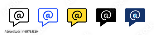 Mention Icon Collection With Multiple Styles