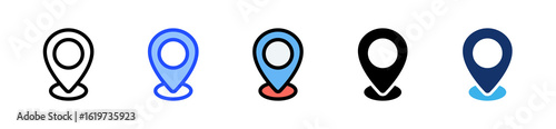Location Icon Collection With Multiple Styles