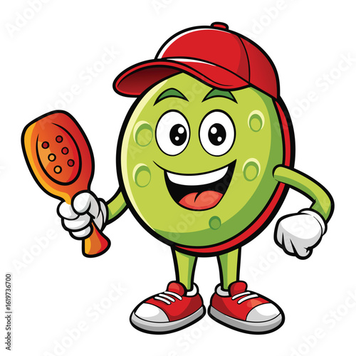 Cute and funny red fruit and vegetable cartoon characters with smiling faces, a healthy food illustration