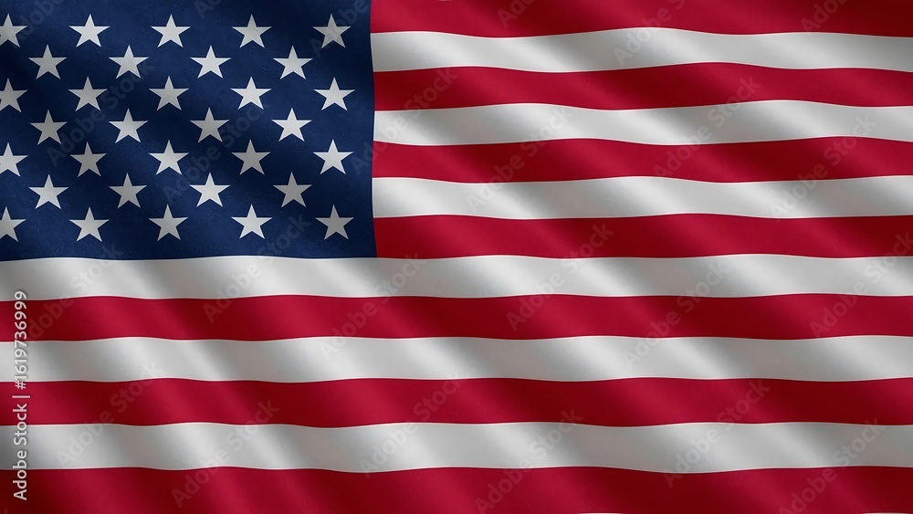 Naklejka premium Photo of waving american flag with stars and stripes