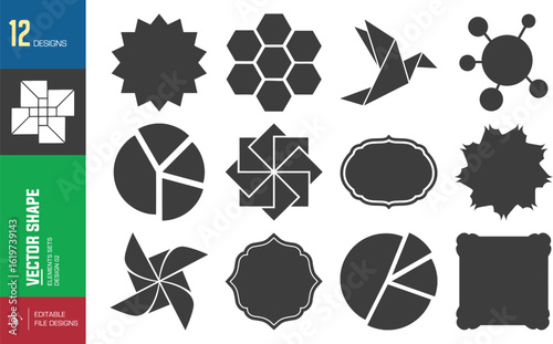 Geometric bliss and flight with simple shapes origami inspiration on white