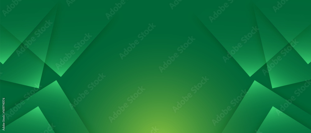 Obraz premium abstract green geometric banner background. vector illustration