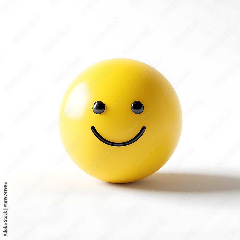 Fototapeta premium Smiling Emoji on White Background