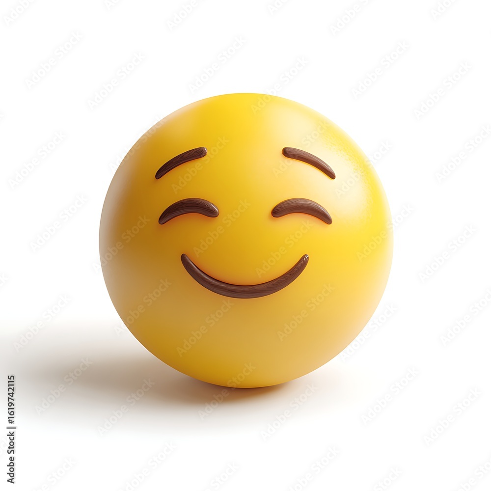 Fototapeta premium Smiling Emoji on White Background