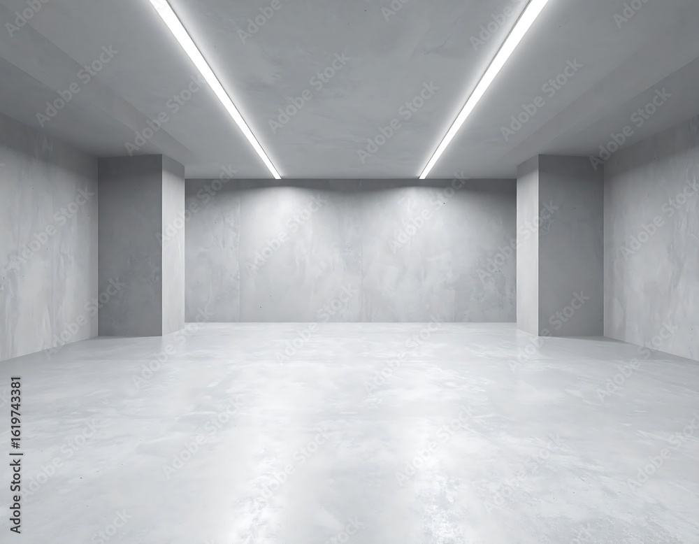 Obraz premium Empty, modern, concrete interior space