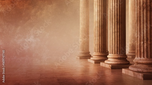 Wallpaper Mural Abstract background of law and justice in warm brown tones featuring pillars and empty space for text representation of the legal system  Torontodigital.ca