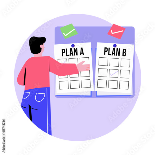 A flat style illustration showing planning