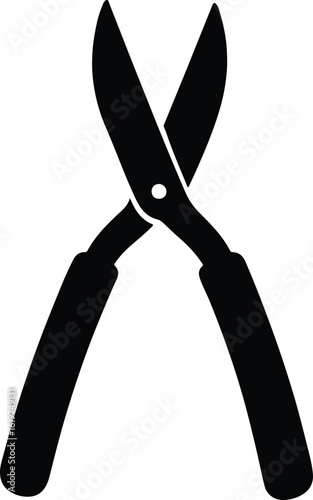 Silhouette pruning shears gardening tool black symbol vector Illustrator