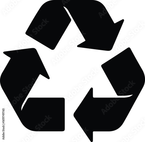 Obraz na plátně Silhouette Recycling symbol arrows eco friendly vector Illustrator