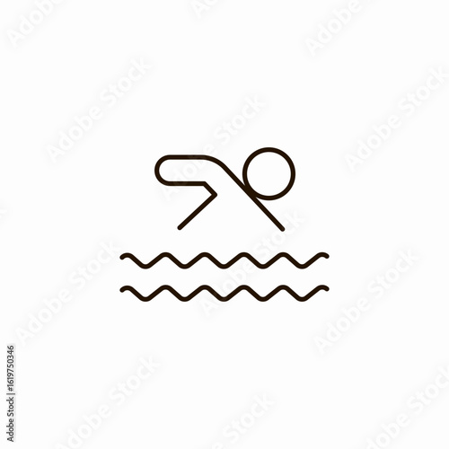 swimming water icon sign vector