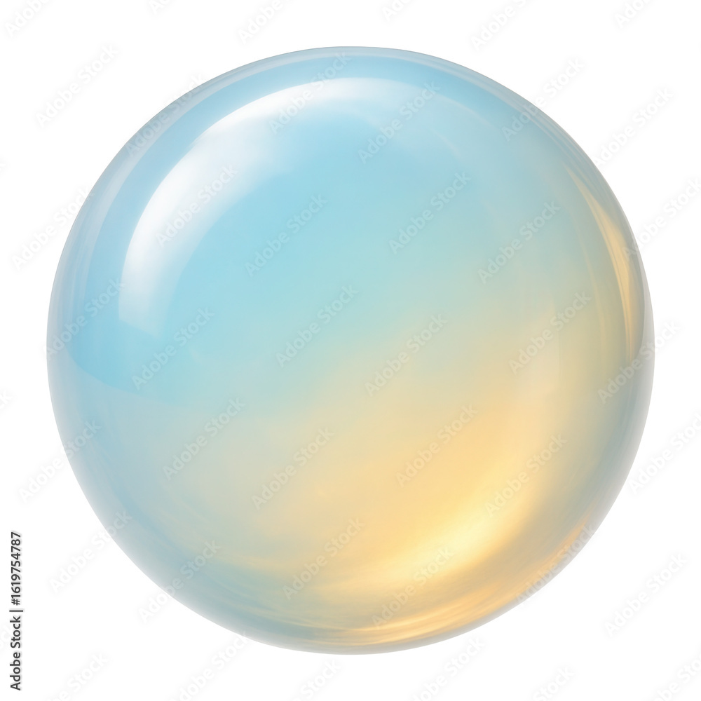 Obraz premium Pearlescent opalite sphere with smooth surface and internal glow