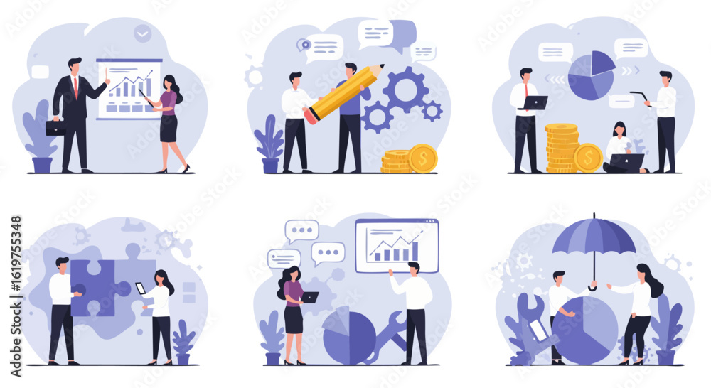 Fototapeta premium Set of business people concep...