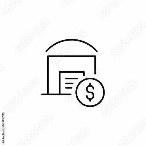 finances warehouse icon sign vector