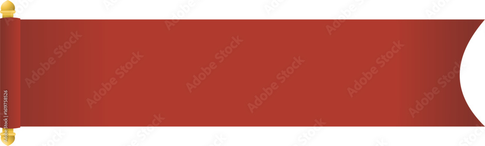 Fototapeta premium Blank red medieval banner with golden rod