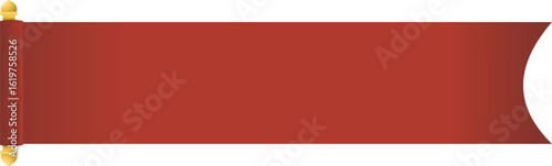 Blank red medieval banner with golden rod