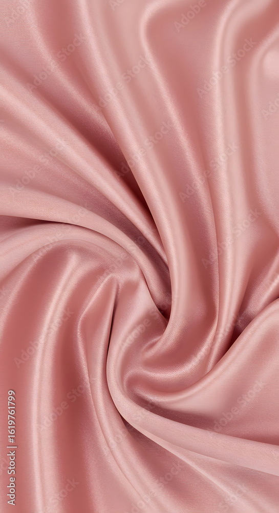 Fototapeta premium Macro Texture of Glossy Rose Pink Satin Fabric with Natural Crumples and Gentle Folds