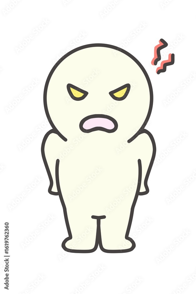 Fototapeta premium A simple full-body figure expressing anger.