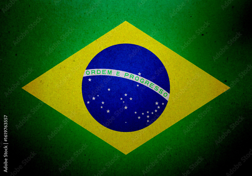 Obraz premium Flag of Brazil on a paper