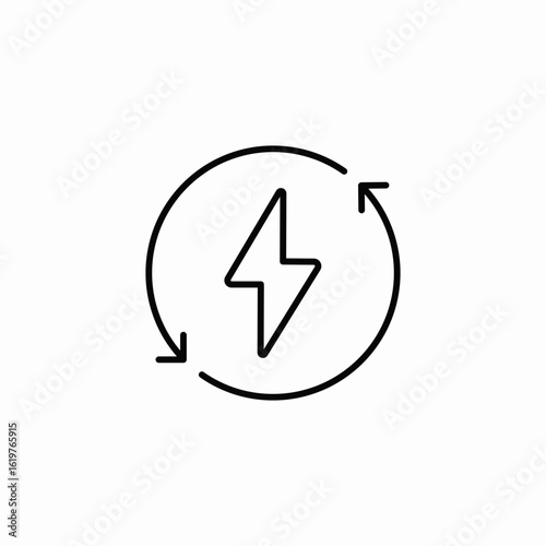 energy reuse icon sign vector