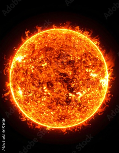 Fiery sun image