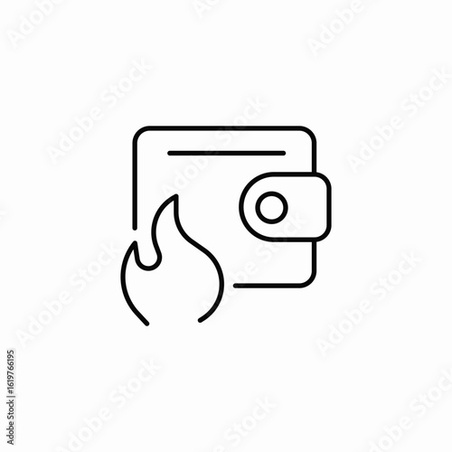 fire wallet icon sign vector