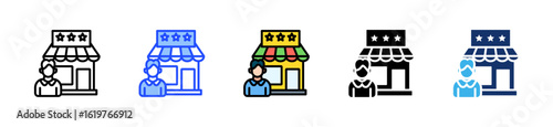 Franchise Owner Icon Collection With Multiple Styles