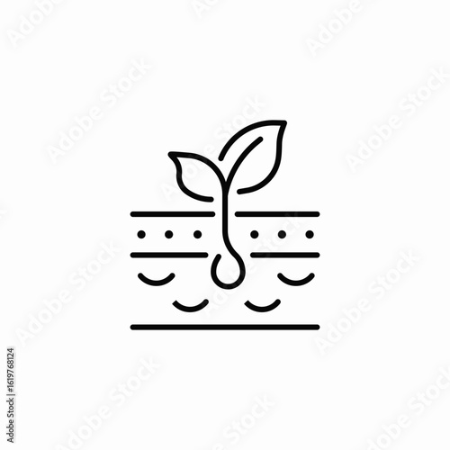 plant soil root icon sign vector