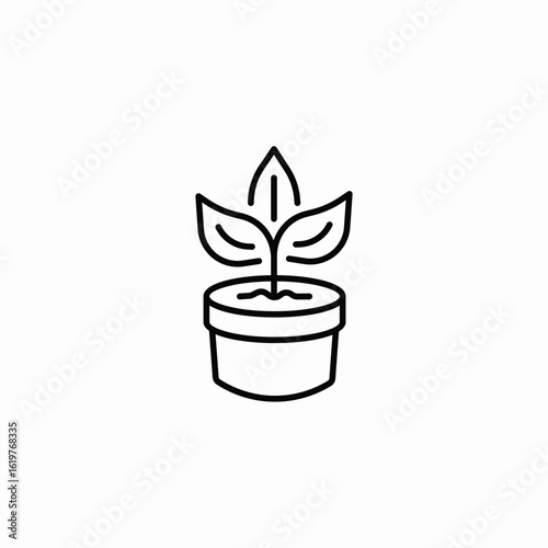 pot plant icon sign vector