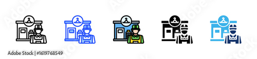 Laundromat Owner Icon Collection With Multiple Styles