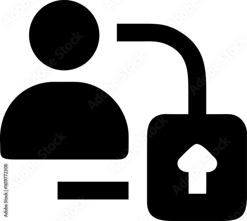 Two-Factor Authentication (2FA) Silhouette Icon – Digital Security & User Verification


