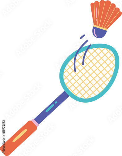 Badminton with Shuttlecock Sport Vector Illustration