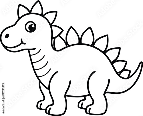Cute stegosaurus dinosaur cartoon isolated on white background