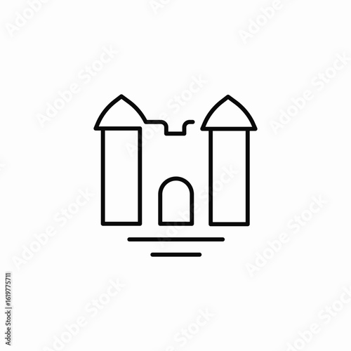 castle structure icon sign vector